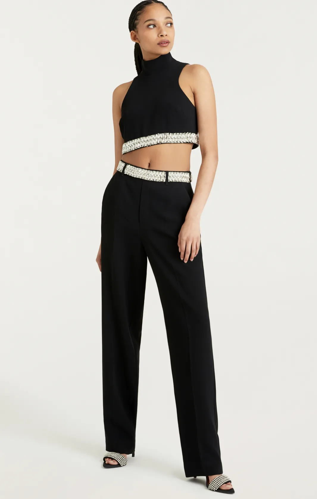 Pants<Cinq à Sept Stacked Jewelry Embellished Collins Pant Black