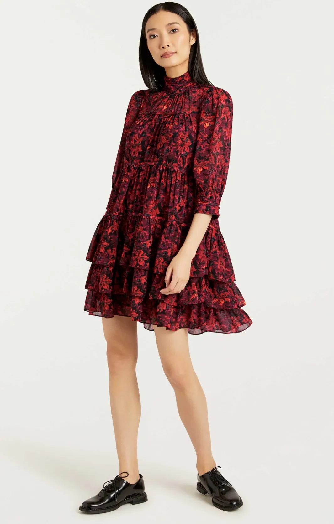 Mini<Cinq à Sept Stargazer Lilies Riva Dress CallaLilyMult