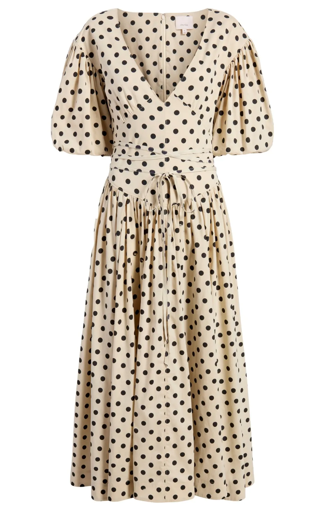 Midi<Cinq à Sept Stassie Dress PolkaDotGardenia/Black