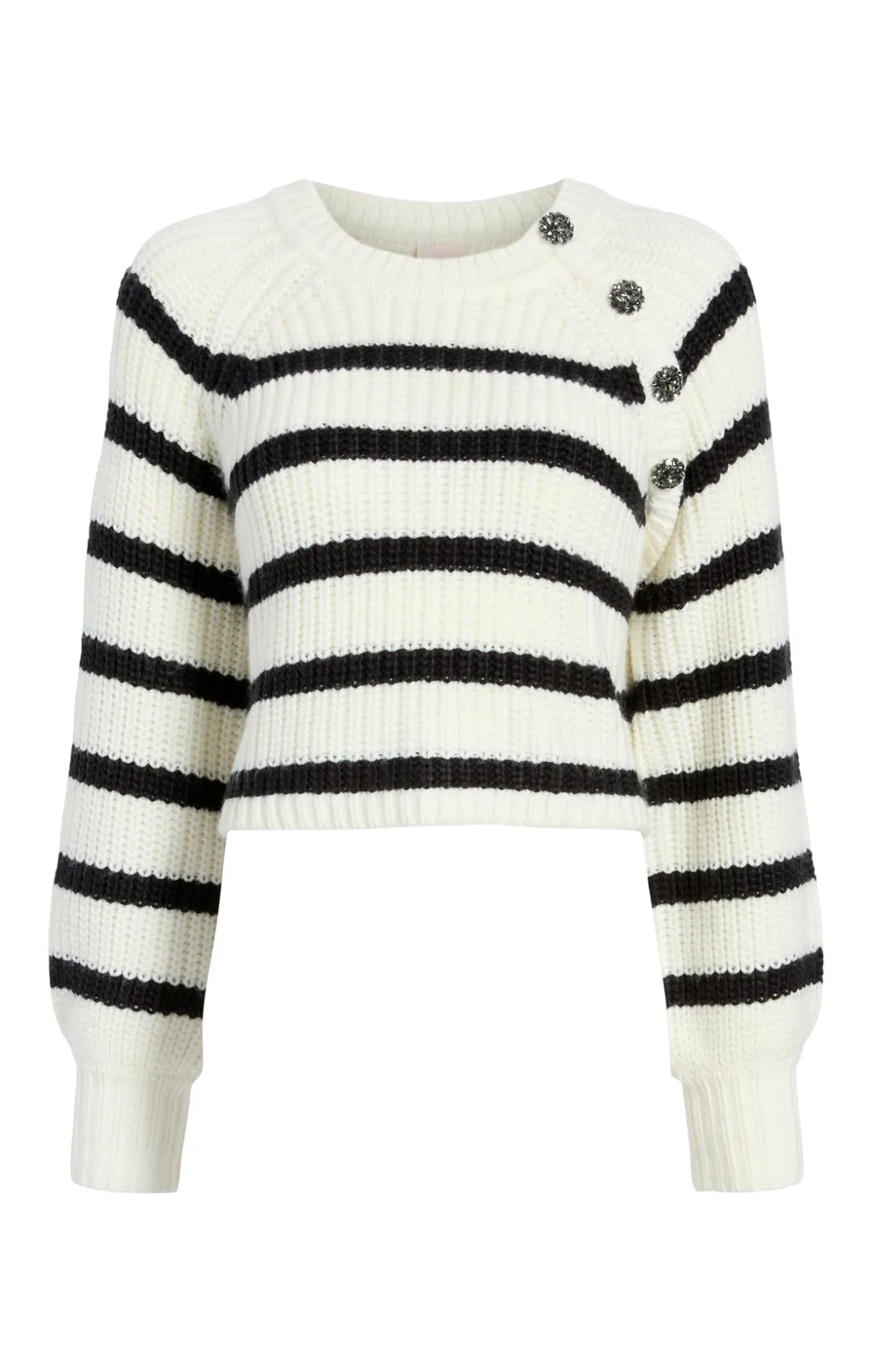 Long Sleeve Tops | Sweaters & Knits<Cinq à Sept Striped Keren Pullover Ivory/Black