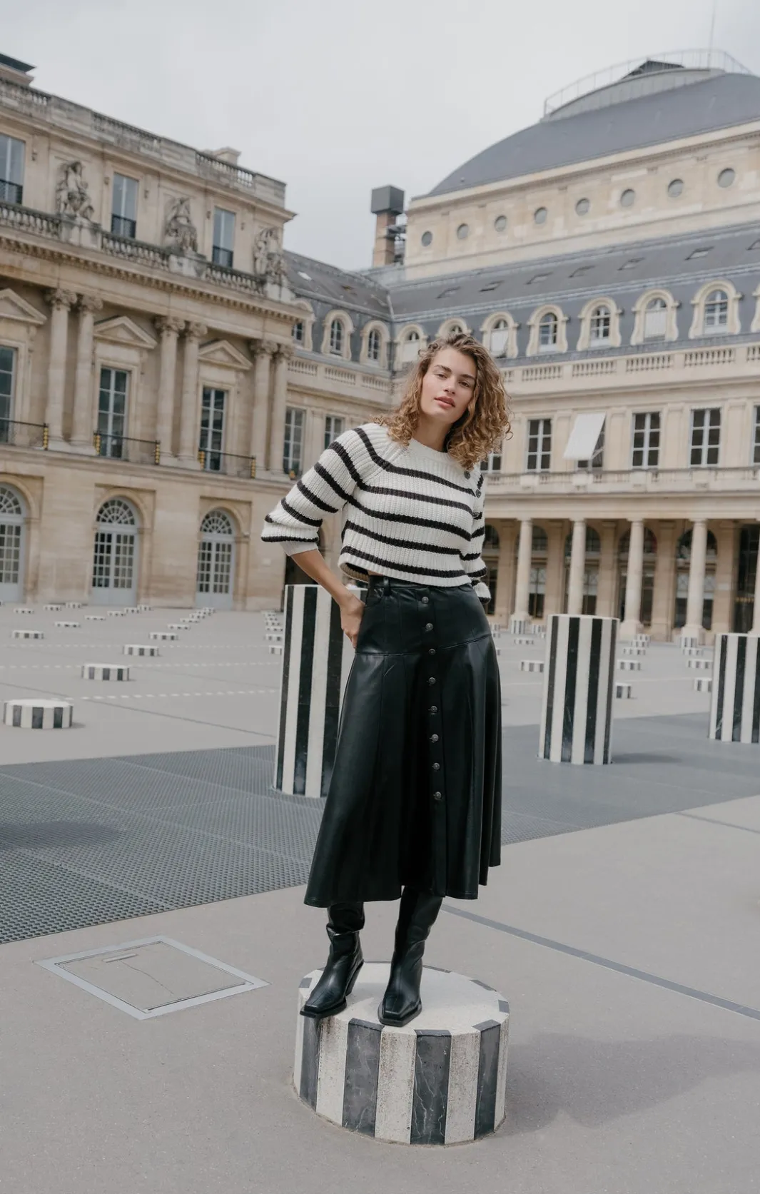 Long Sleeve Tops | Sweaters & Knits<Cinq à Sept Striped Keren Pullover Ivory/Black