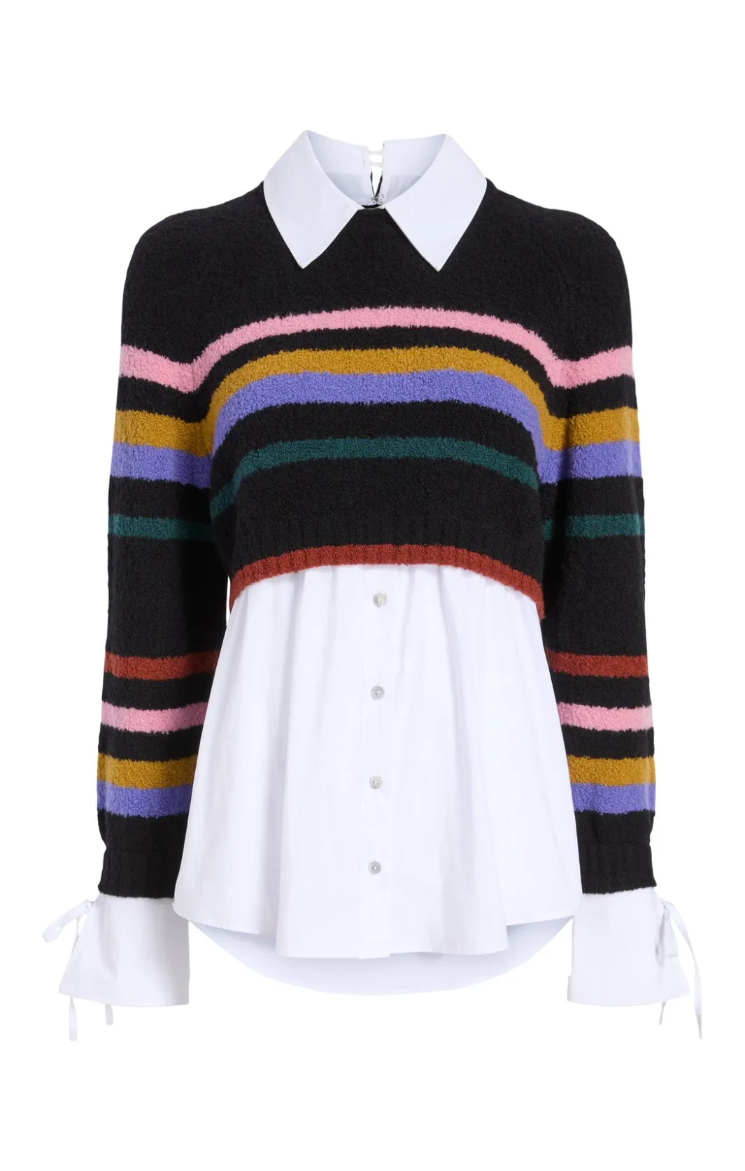 Long Sleeve Tops | Sweaters & Knits<Cinq à Sept Striped Nelida Pullover BlackMulti