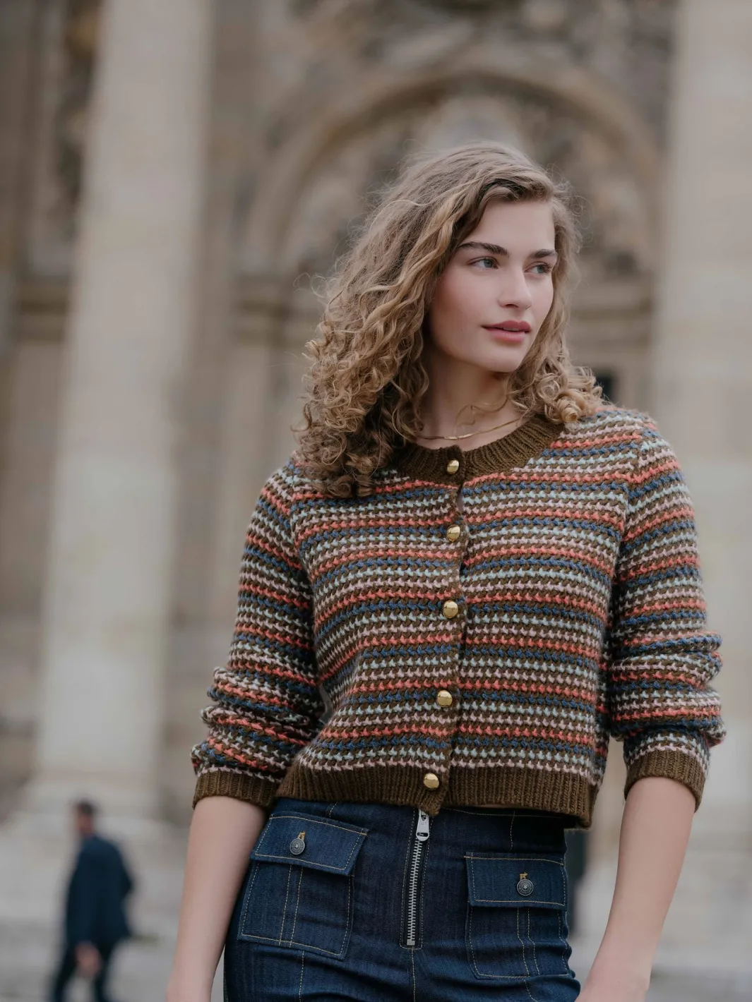 Long Sleeve Tops | Sweaters & Knits<Cinq à Sept Striped Romina Cardigan DarkOliveMulti