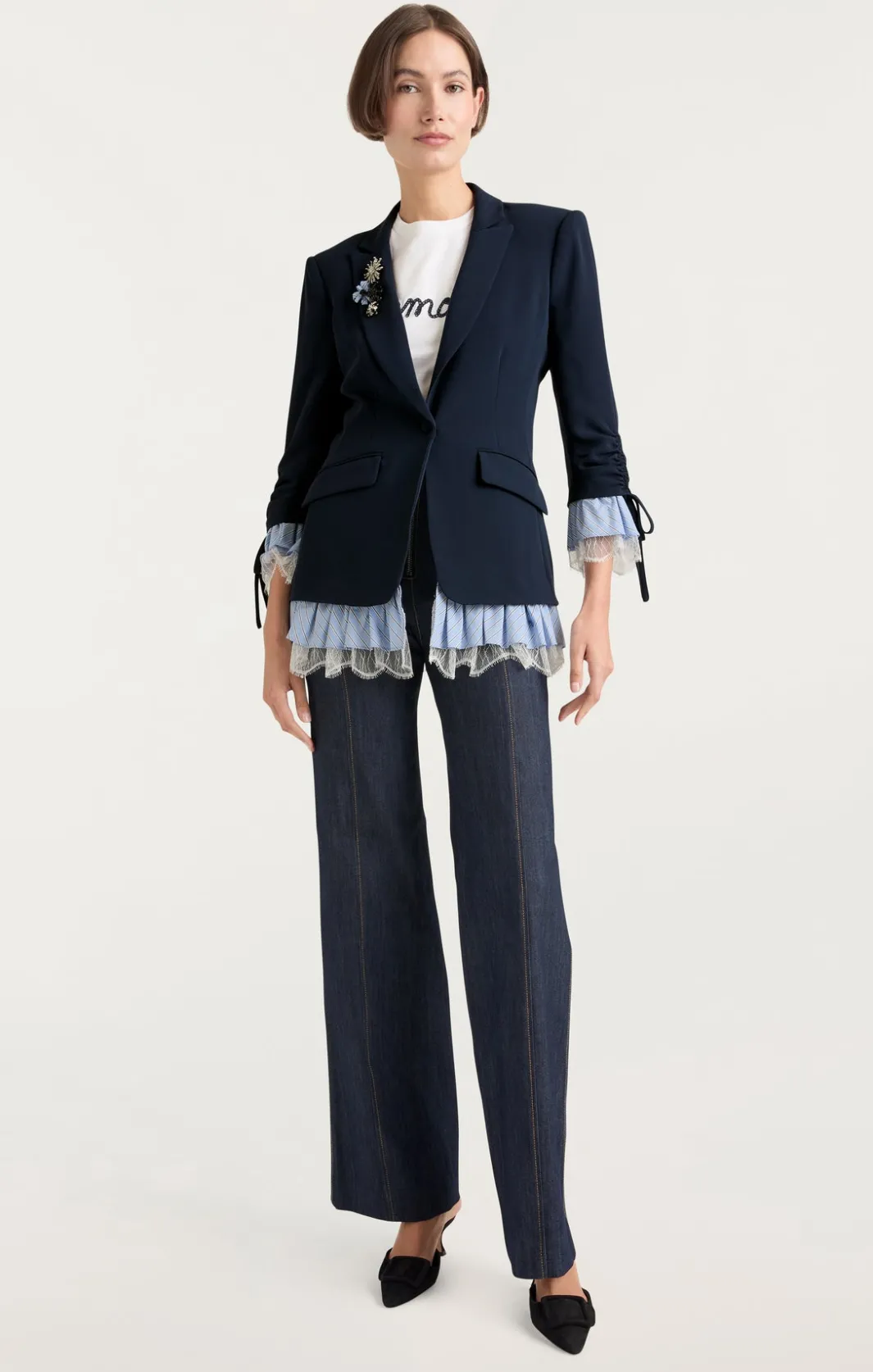 Blazers<Cinq à Sept Striped Roxie Blazer Navy/blue