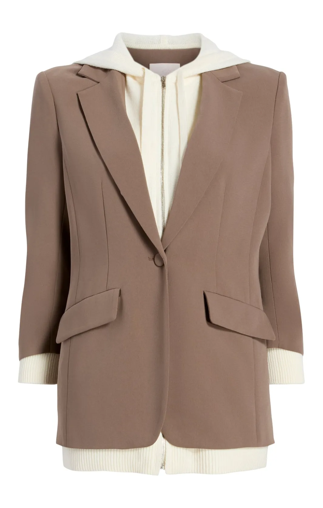 Blazers<Cinq à Sept Sweater Knit Khloe Blazer Taupe/Ivory