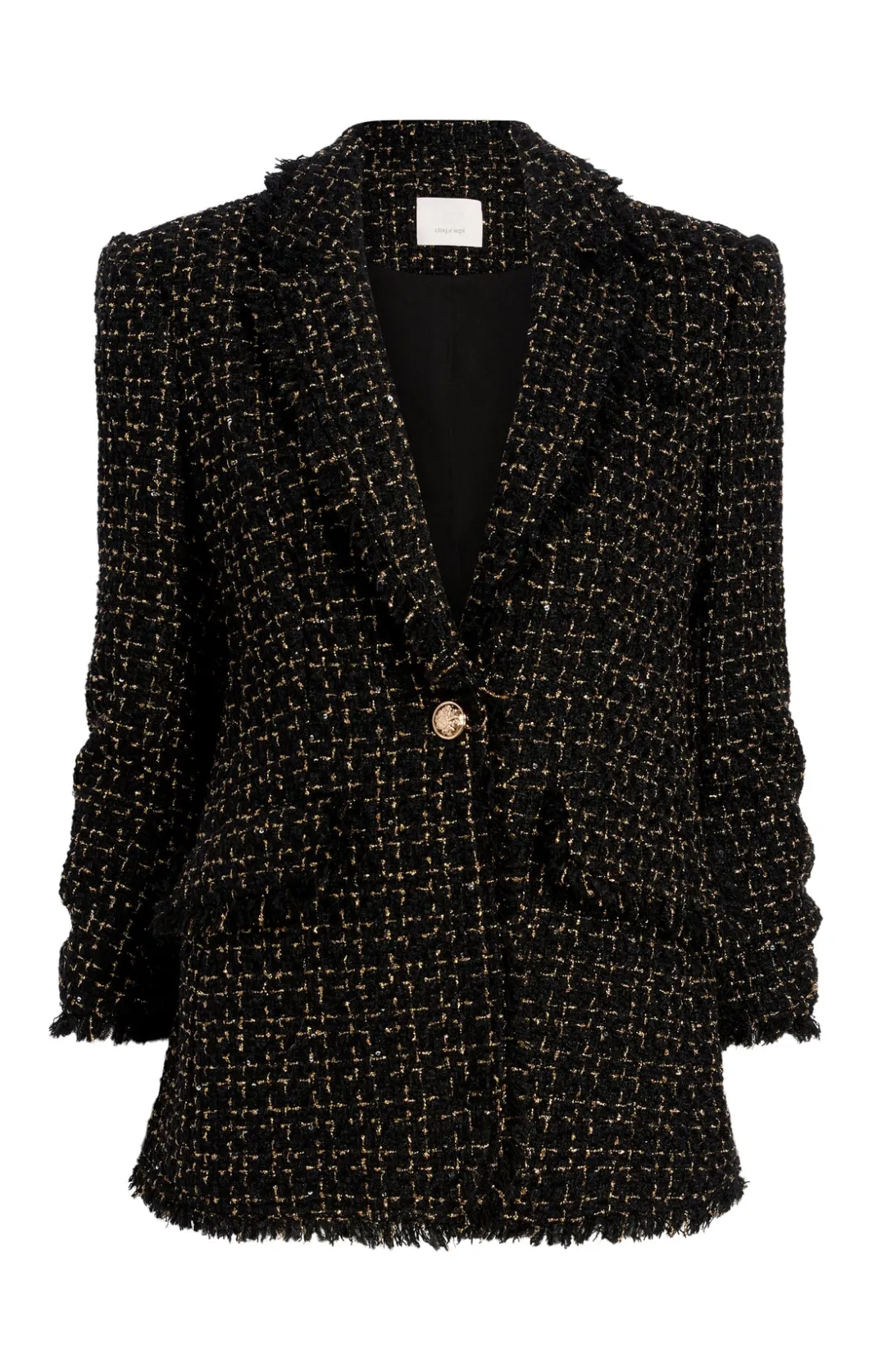 Blazers<Cinq à Sept Sylvie Boucle Khloe Blazer Black/Gold