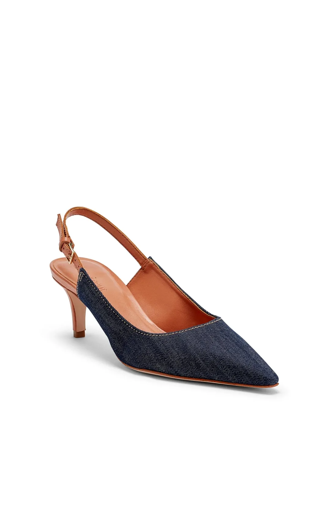 Shoes<Cinq à Sept Sylvie Denim Slingback Pump Indigo/Saddle