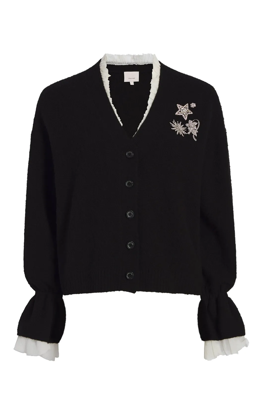 Long Sleeve Tops | Sweaters & Knits<Cinq à Sept Tayah Cardigan Black/ivory