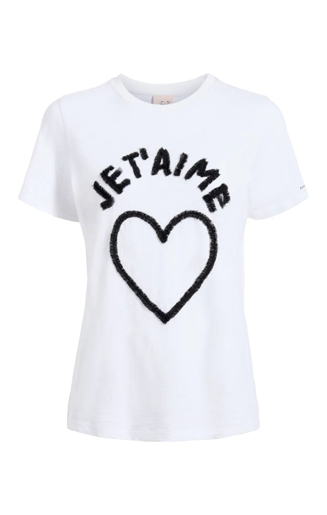 Tees & Pullovers<Cinq à Sept Textured Je T'aime Tee White/Black