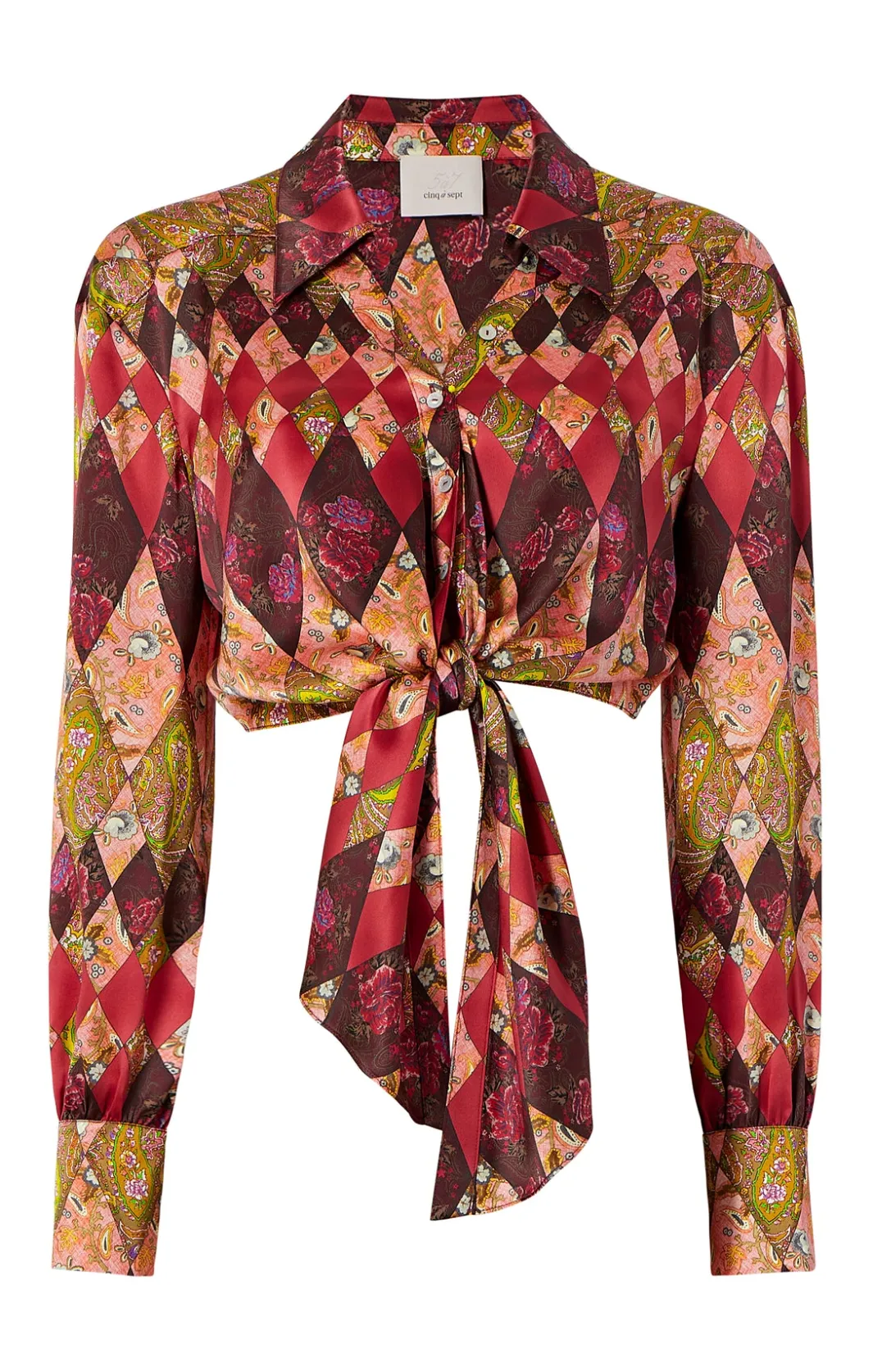 Long Sleeve Tops<Cinq à Sept Thea Patchwork Christianna Top PaleRoseMulti