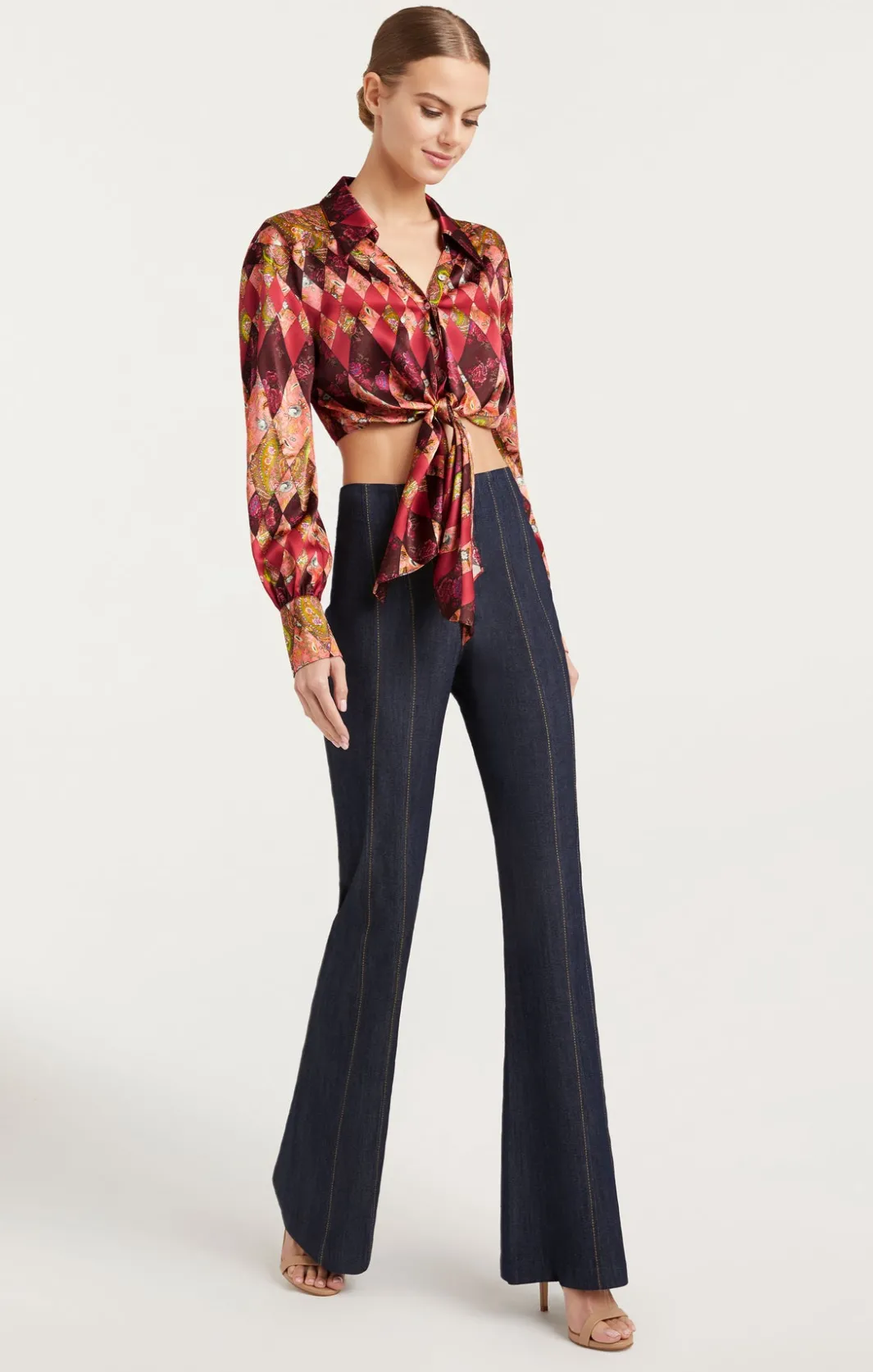 Long Sleeve Tops<Cinq à Sept Thea Patchwork Christianna Top PaleRoseMulti