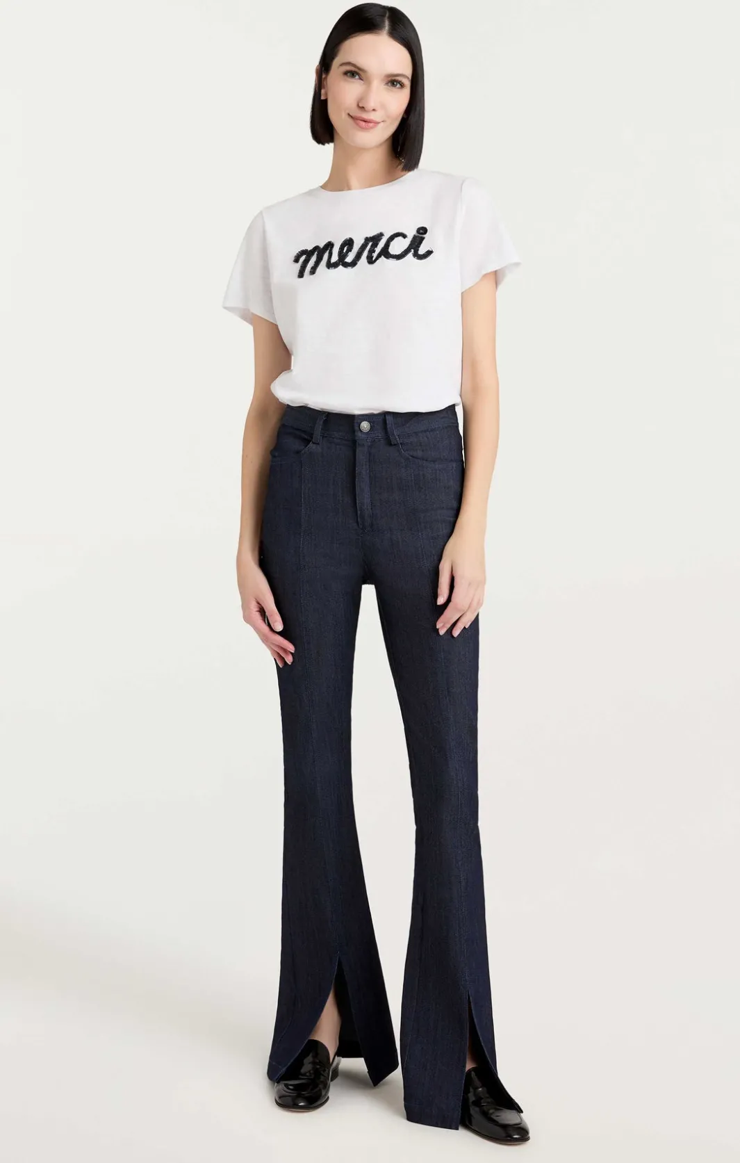 Tees & Pullovers<Cinq à Sept Threaded Merci Tee WhiteMulti