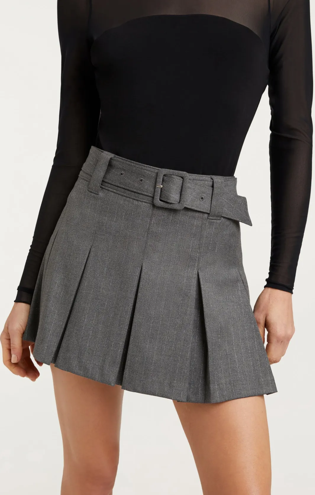 Skirts<Cinq à Sept Toni Skirt LurexPinstripeCharcoal