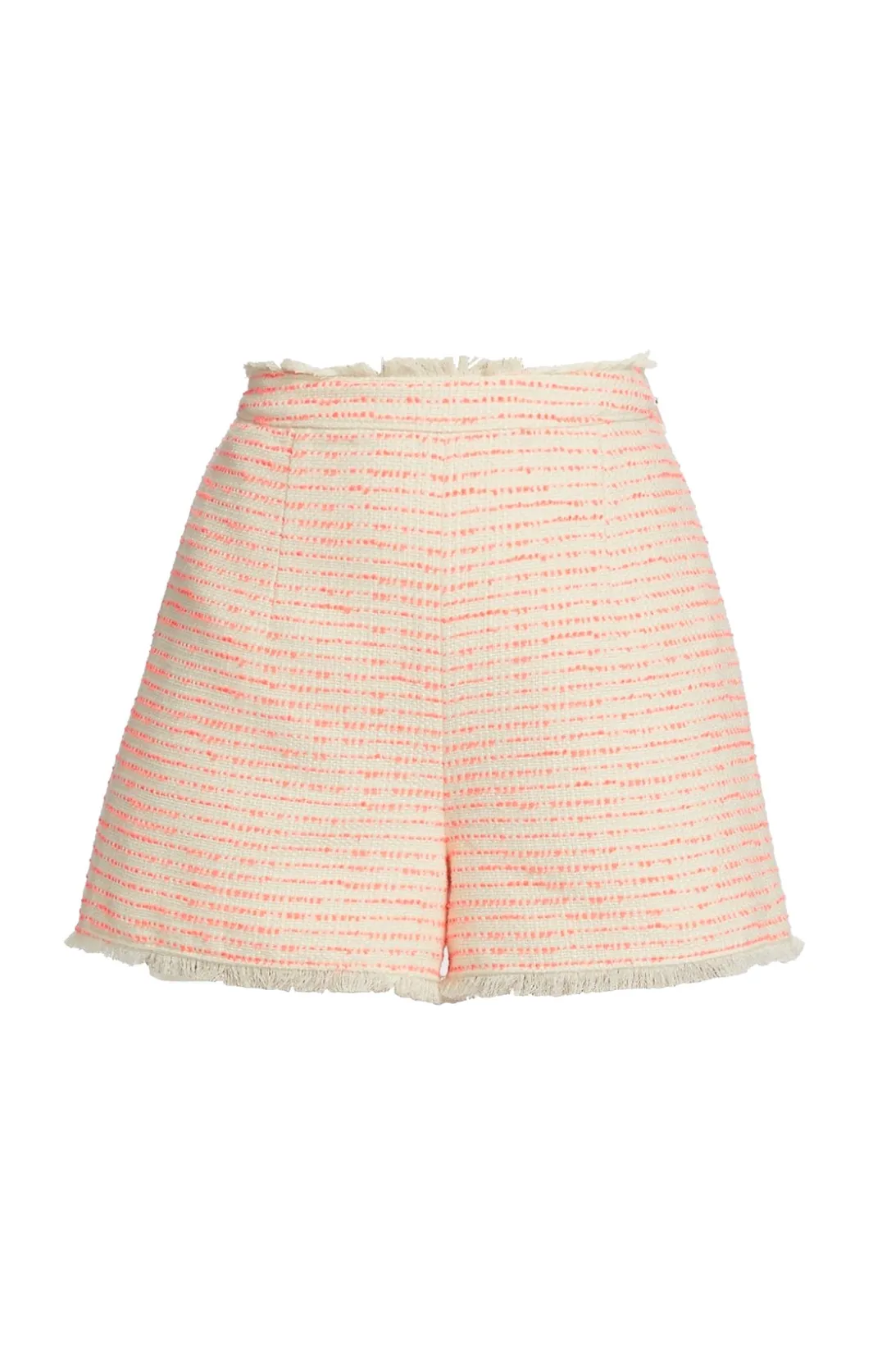 Shorts<Cinq à Sept Tweed Coronado Short Ivory/neonCoral