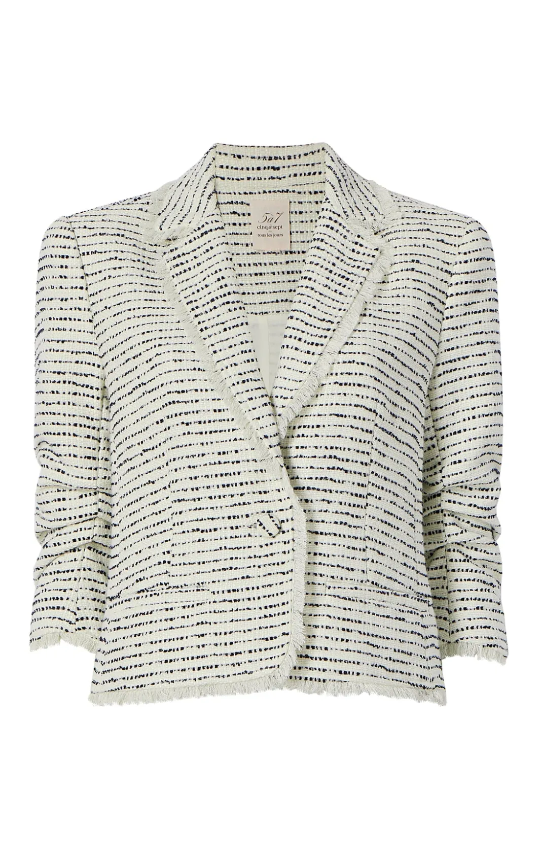 Jackets<Cinq à Sept Tweed Petite Khloe Blazer Ivory/Navy