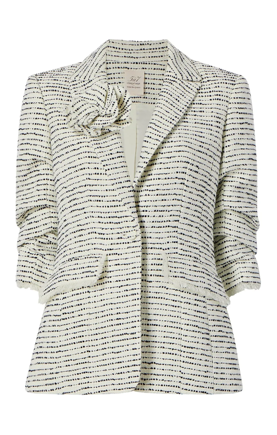 Jackets<Cinq à Sept Tweed Pricilla Blazer Ivory/Navy