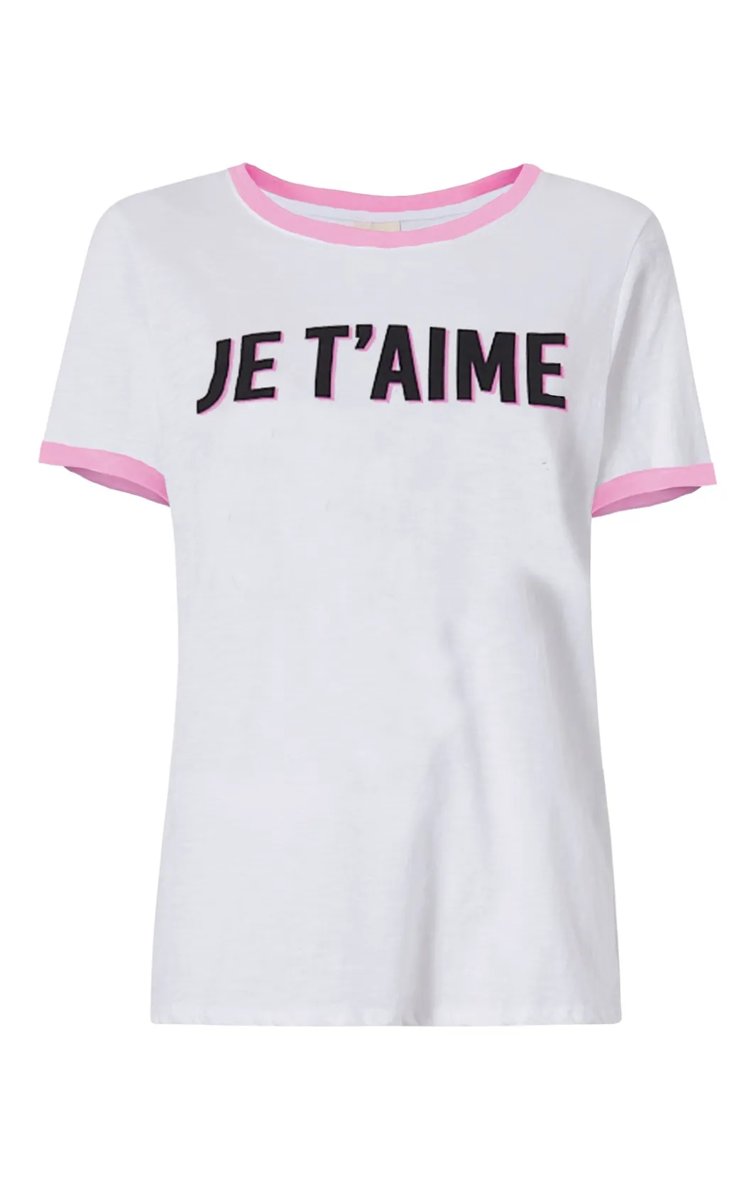 Tees & Pullovers<Cinq à Sept Two Tone Je T'aime Tee White/Carnation