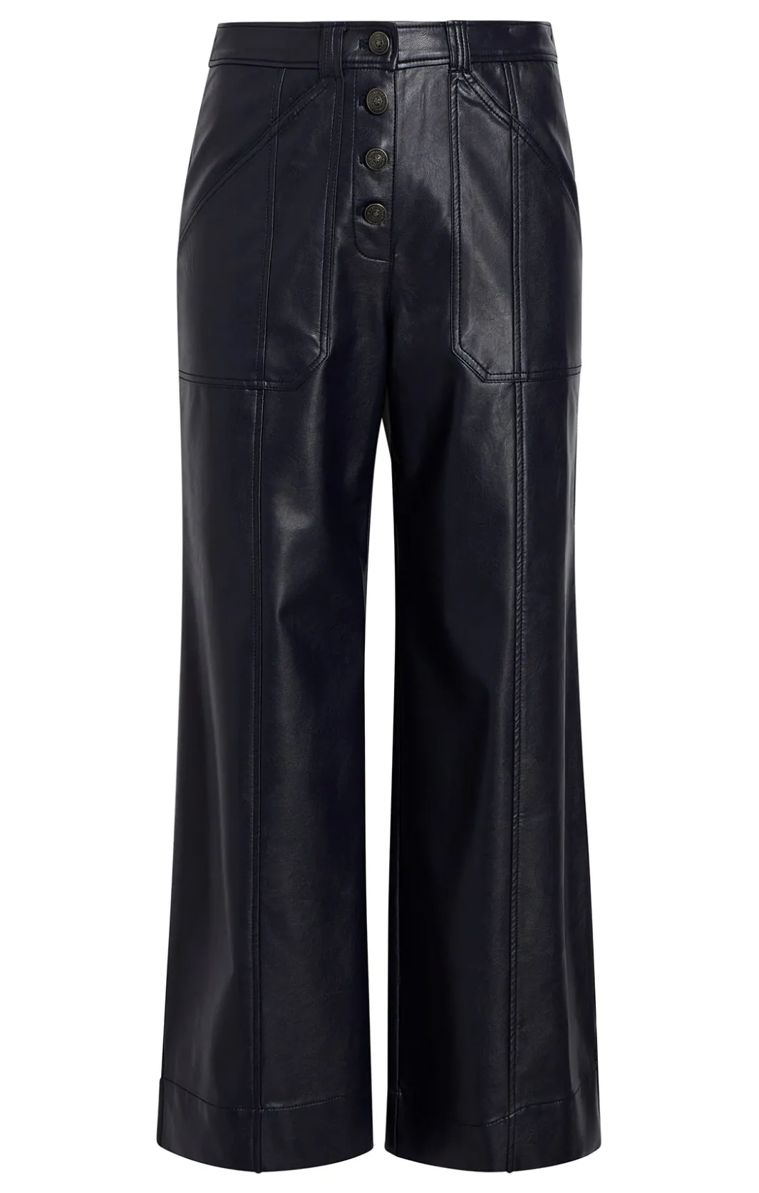 Pants<Cinq à Sept Vegan Leather Benji Pant Navy