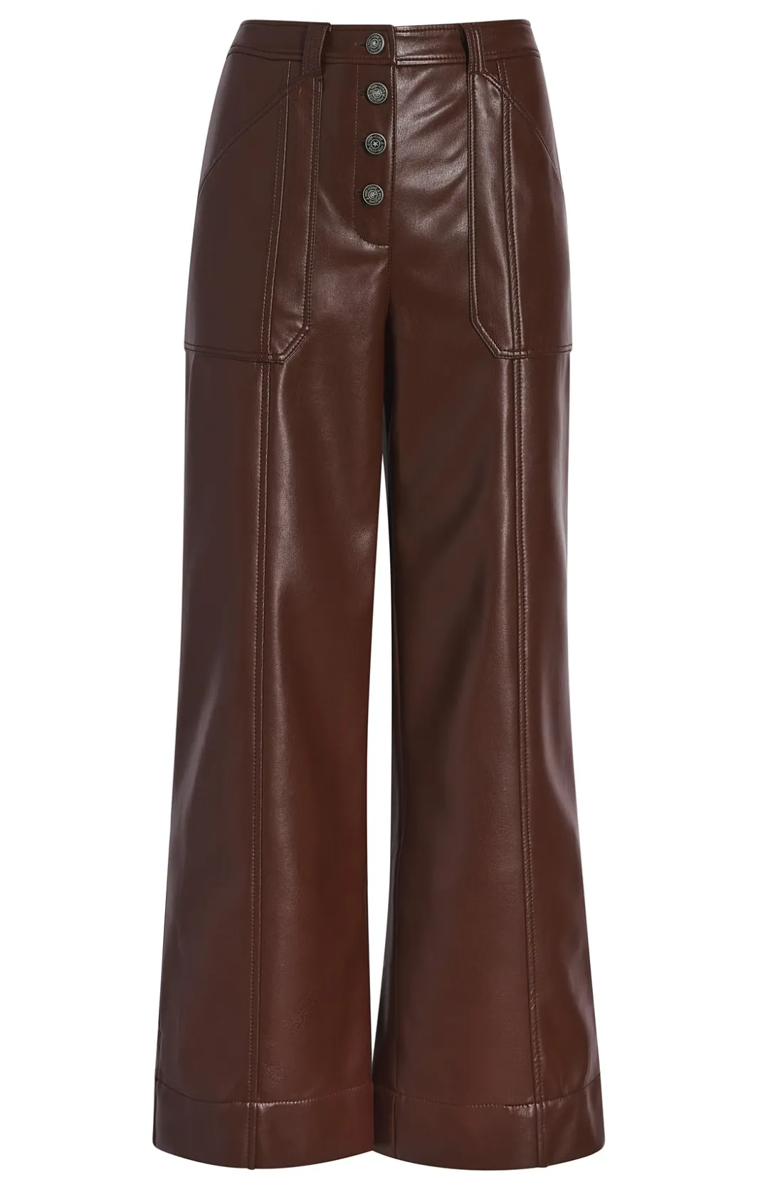 Pants<Cinq à Sept Vegan Leather Benji Pant Tobacco