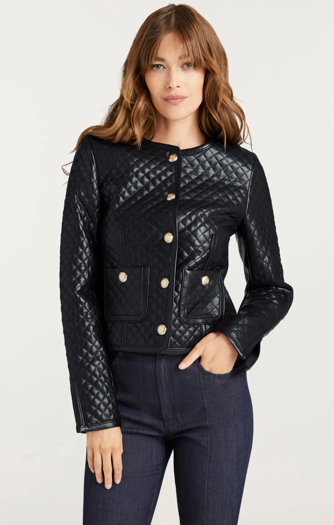 Jackets<Cinq à Sept Vegan Leather Brooke Jacket Black