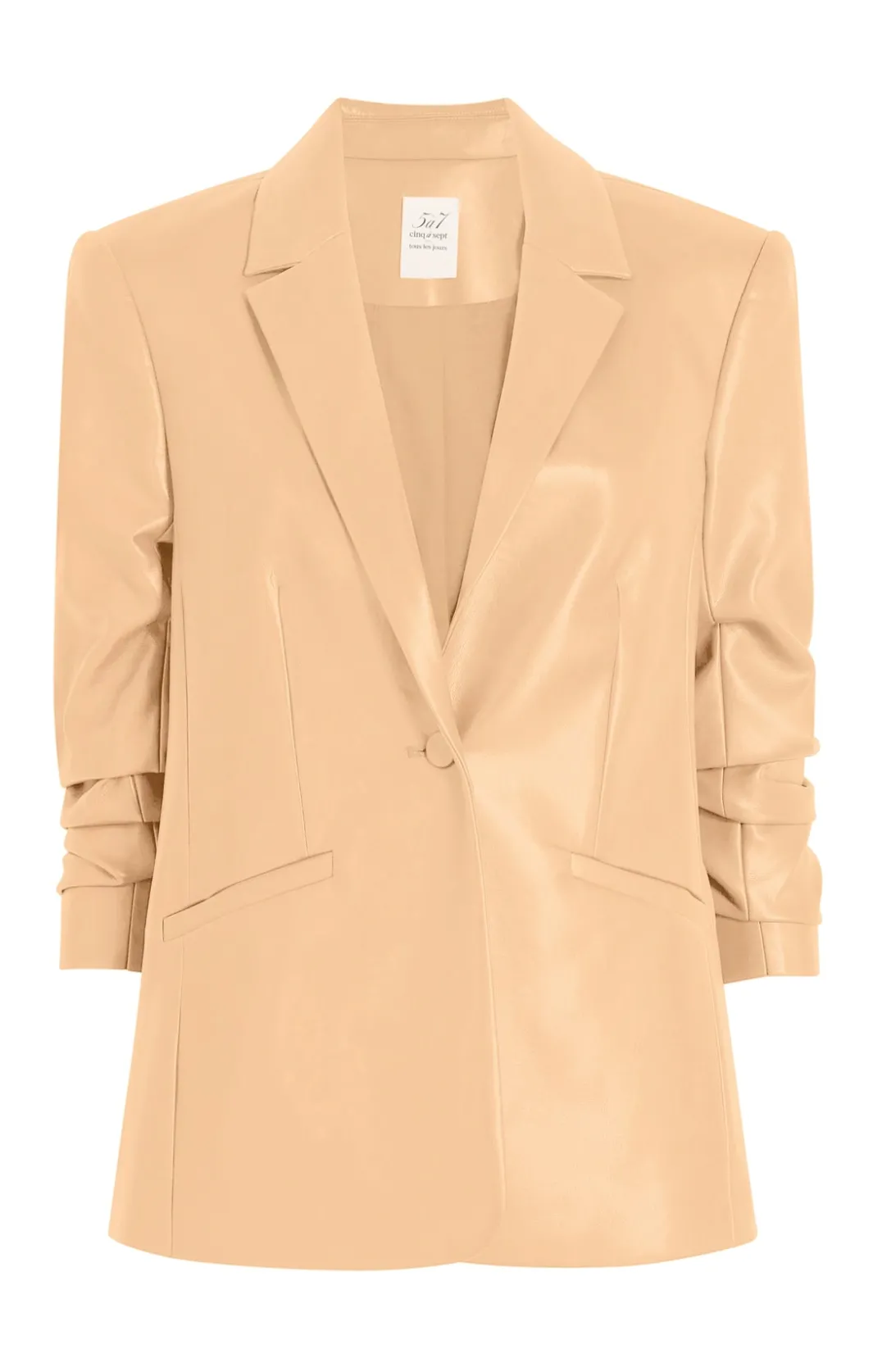 Jackets<Cinq à Sept Vegan Leather Kylie Blazer Chai