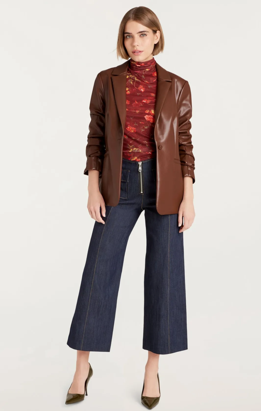 Blazers<Cinq à Sept Vegan Leather Kylie Blazer Espresso