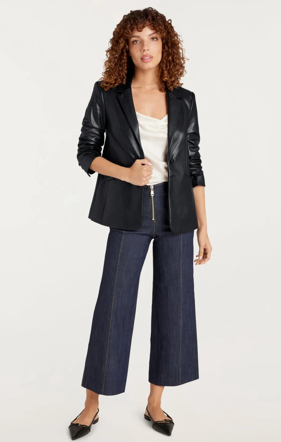 Blazers<Cinq à Sept Vegan Leather Kylie Blazer Black