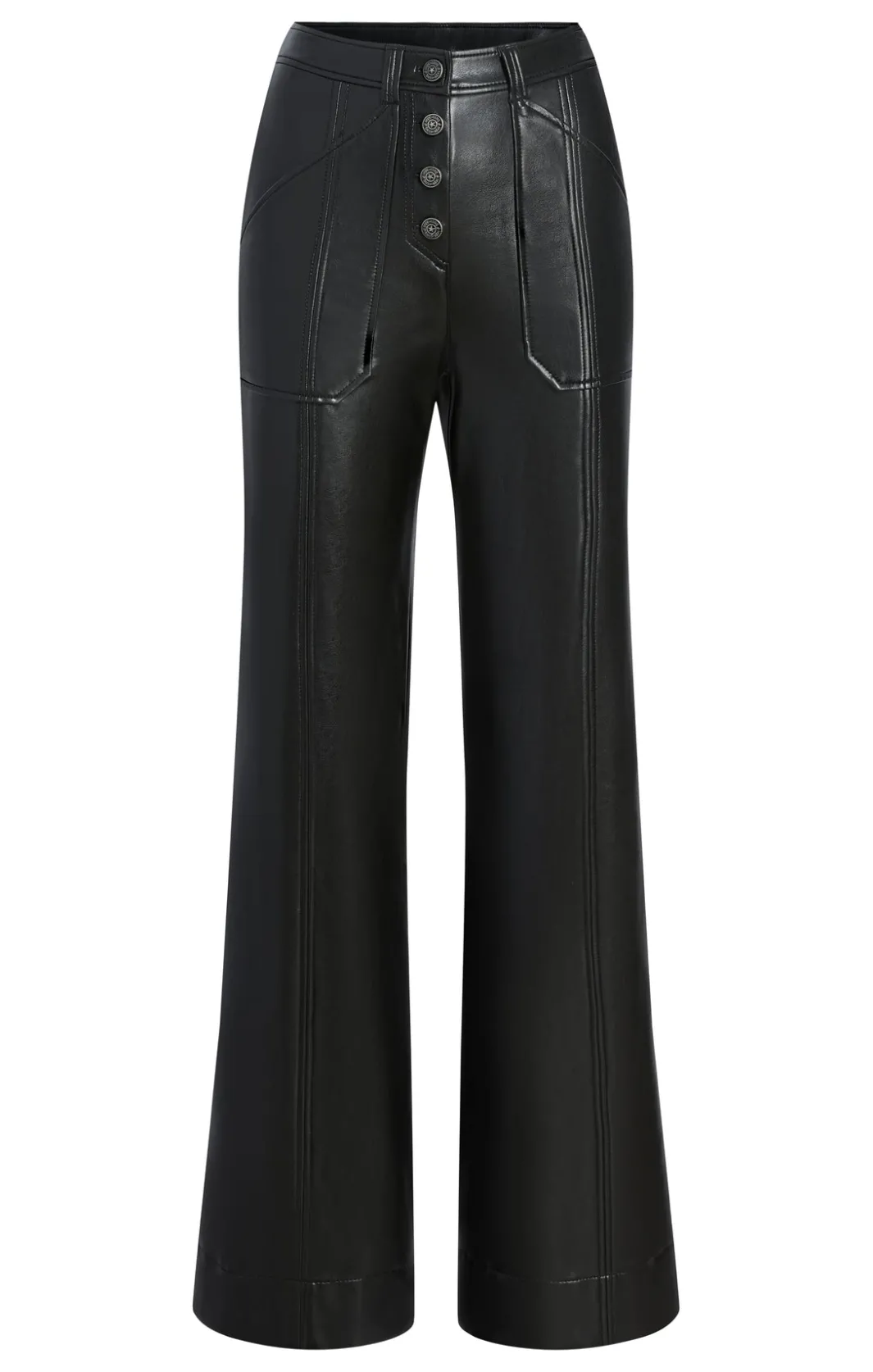 Pants<Cinq à Sept Vegan Leather Long Benji Pant Black
