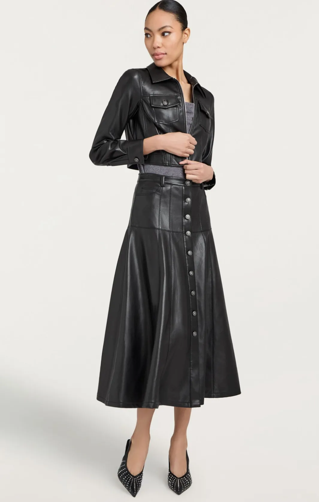 Jackets<Cinq à Sept Vegan Leather Marilee Jacket Black