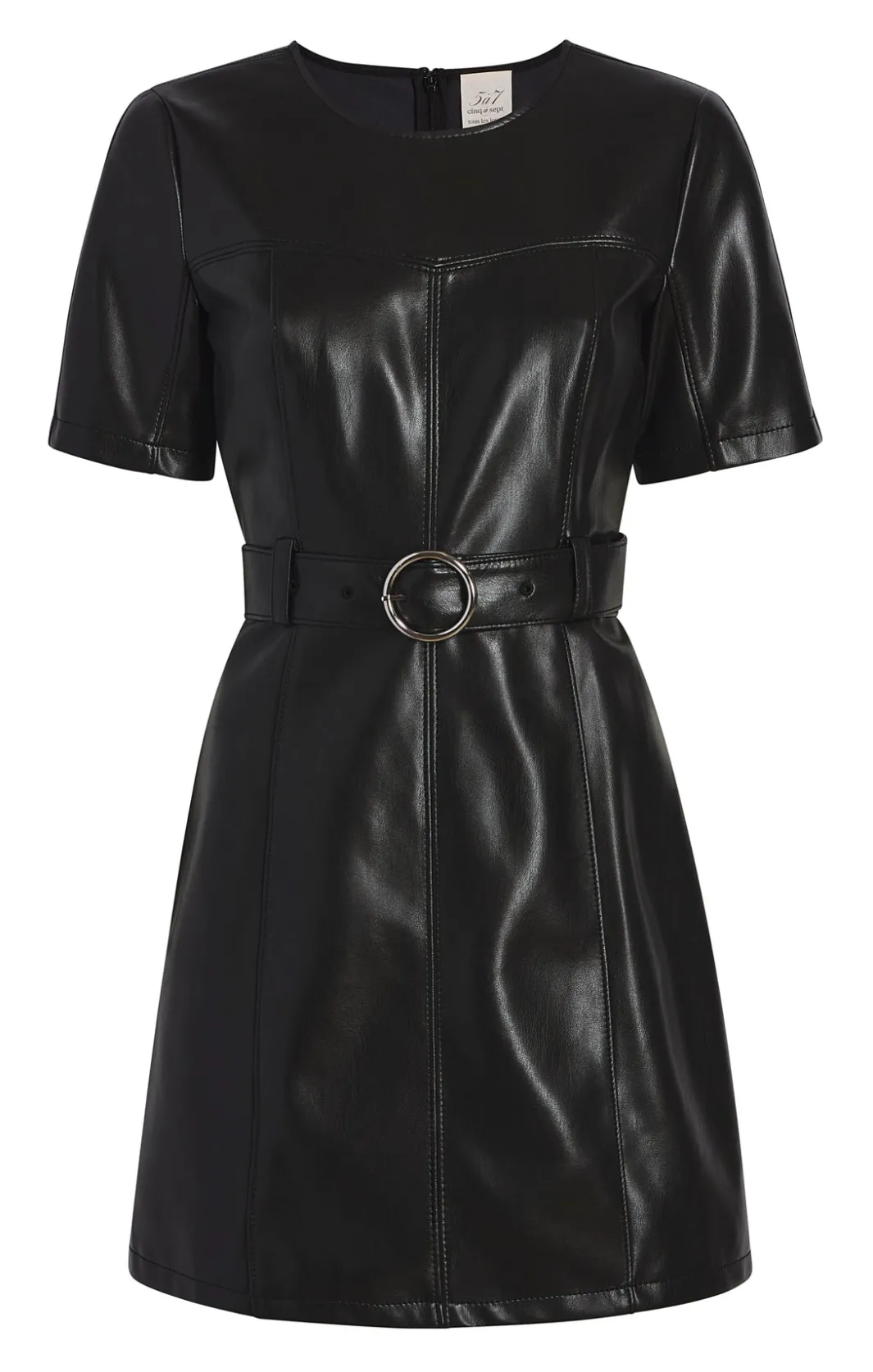 Mini<Cinq à Sept Vegan Leather Siv Dress Black