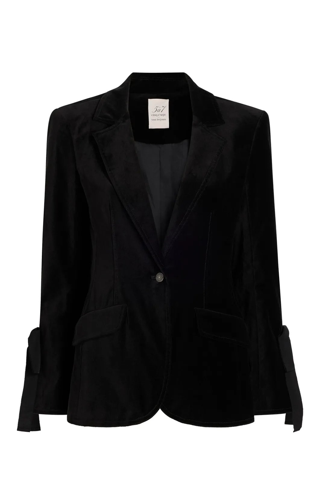 Jackets<Cinq à Sept Velvet Lou Blazer Black