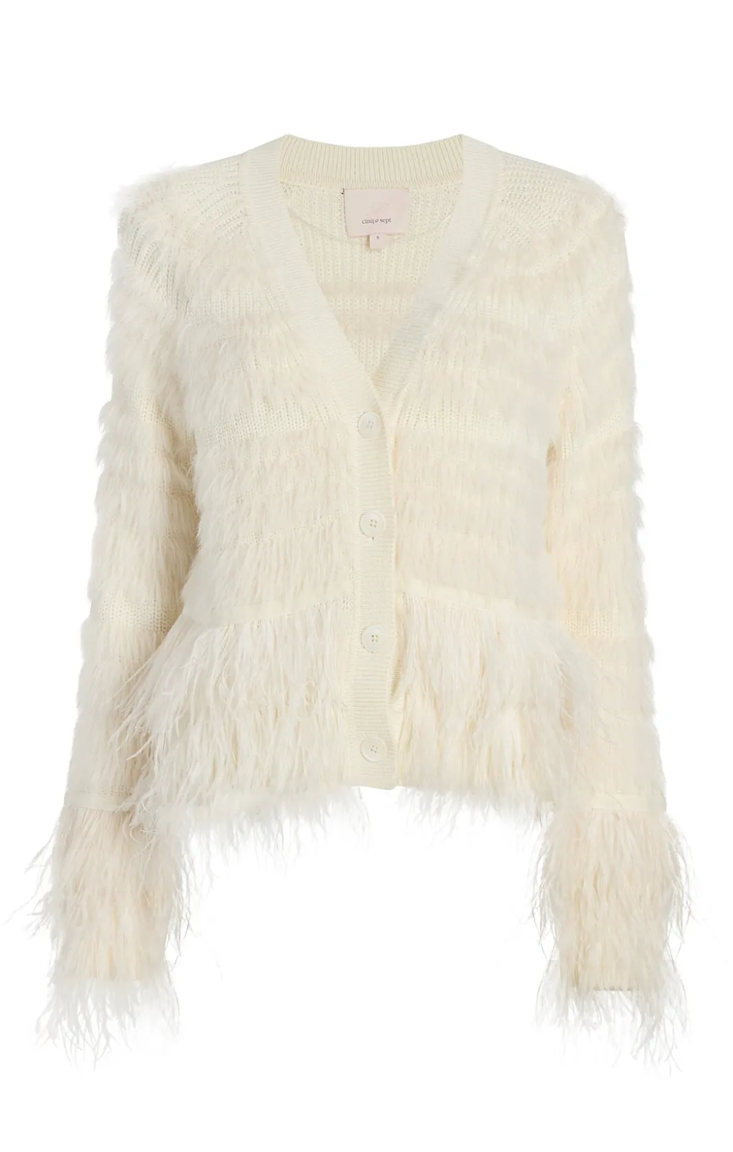 Sweaters & Knits | Sweaters & Knits<Cinq à Sept Vida Feather Cardigan Ivory