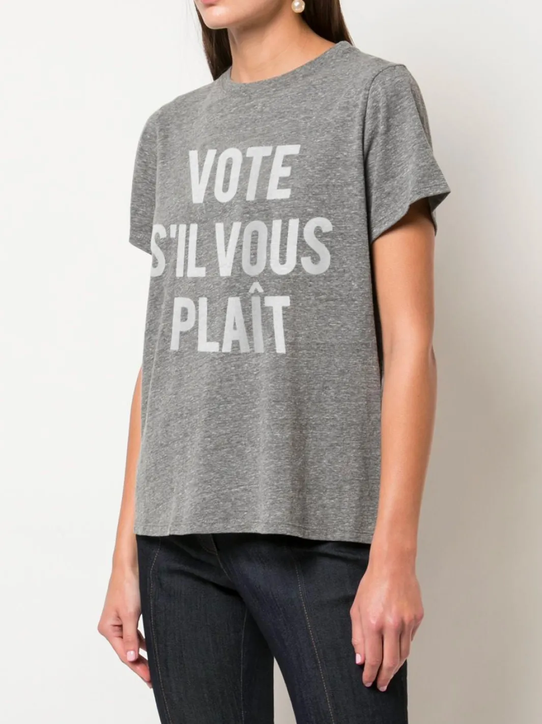 Tees & Pullovers<Cinq à Sept Vote Please Tee HeatherGrey/White