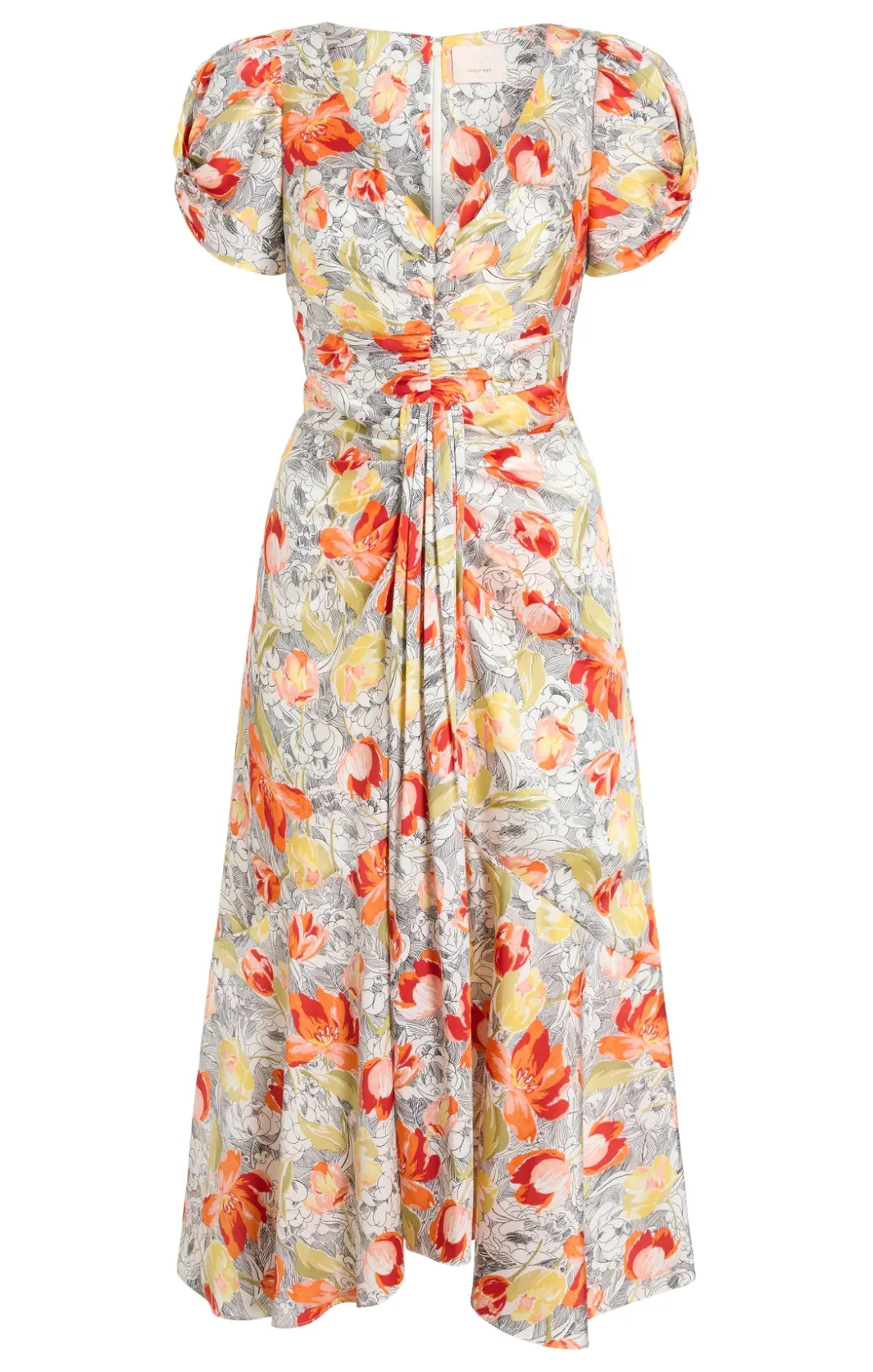Midi<Cinq à Sept Walker Dress LineworkFloralIvoryMulti