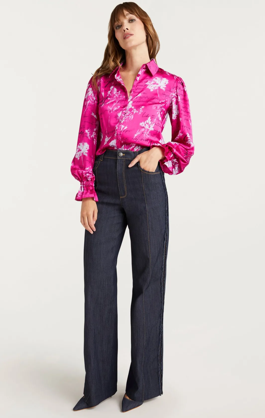Long Sleeve Tops<Cinq à Sept Warm Carnation Long Sleeve Fiona Top PlumRadishMulti