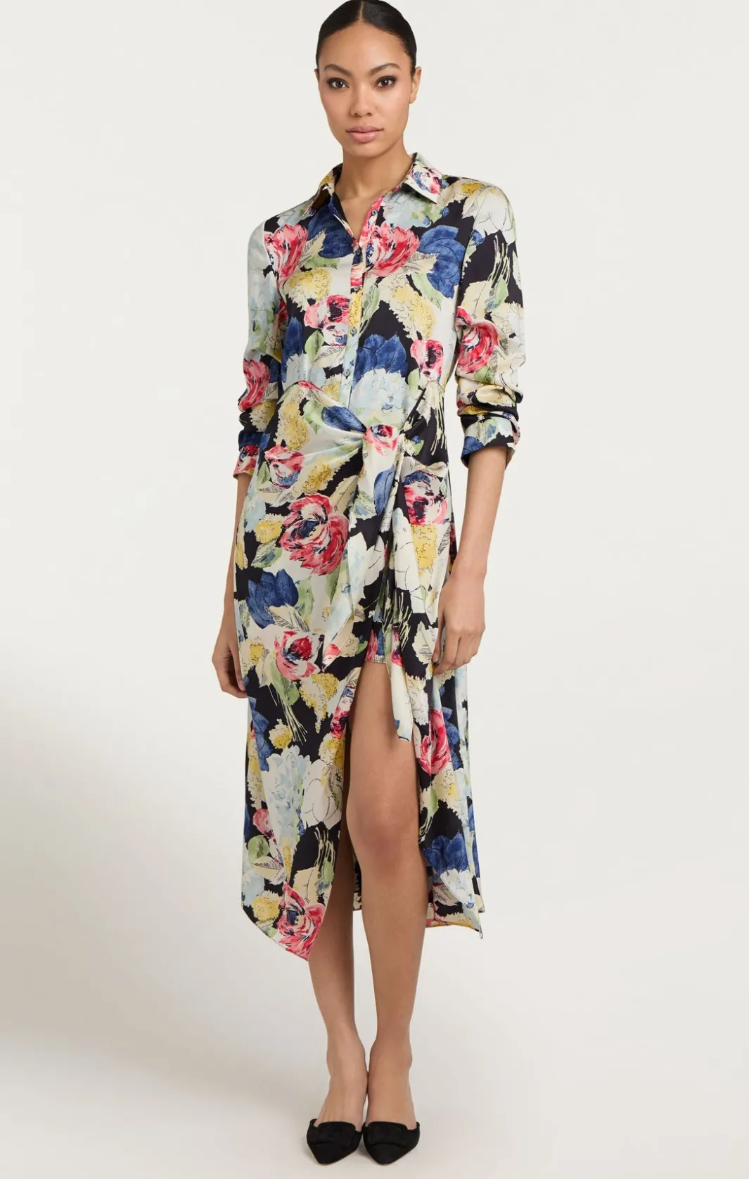 Midi<Cinq à Sept Wildwood Flower Jacey Dress BlackMulti